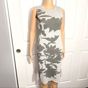 Gray Knit Floral Scoop neck Dress M